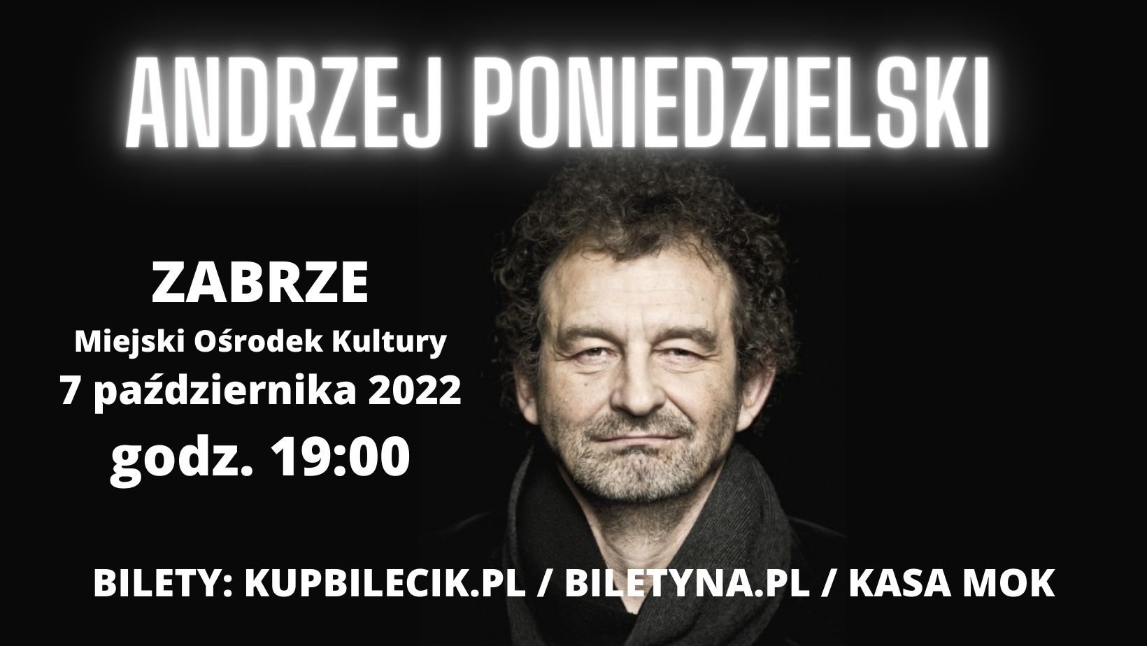 baner promujący wieczór kabaretowy z Andrzejem Poniedzielskim